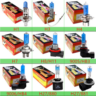 12V 55W H1 H3 H4 H7 H8 H9 H11 9005 / HB3 9006 / HB4 Halogen Bulbs Car Headlight Lamp White Auto HeadLamp 100W