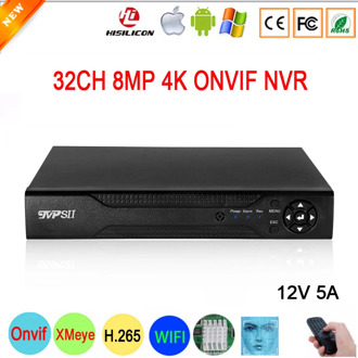 12V 5A Hi3536C XMeye Surveillance Video Recorder Face Detection H.265+ 8MP 4K 32CH 32 Channel Max 8TB SATA Onvif CCTV NVR DVR