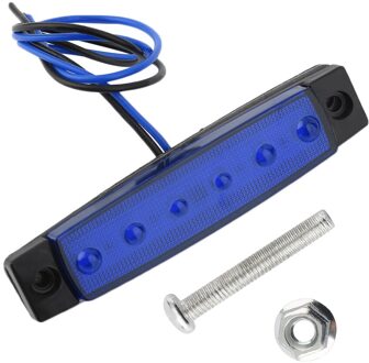 12V 6 Led Vrachtwagen Ontruiming Side Marker Dompelpompen Licht Breedte Lamp Voertuig Externe Indicator Universele Waarschuwingslampje blauw