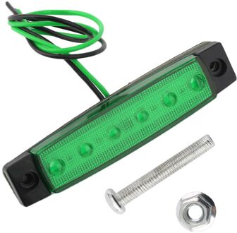 12V 6 Led Vrachtwagen Ontruiming Side Marker Dompelpompen Licht Breedte Lamp Voertuig Externe Indicator Universele Waarschuwingslampje groen