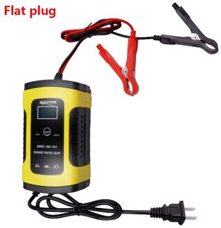 12V 6A Automatische Auto Batterij Oplader Voeding Pulse Reparatie Lader Nat Lood-Zuur Batterij Oplader Digitale Lcd display Flat plug