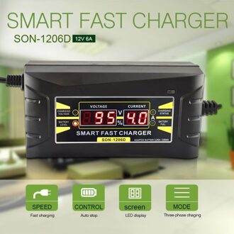 12V 6A Eu/Us 110-240V Ac Input Automatische Smart Battery Charger Beheerder Desulfator Voor Lood zuur Batterijen Auto Batterij Oplader 12V 6A US