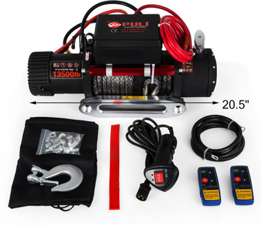 12V 6T Electric Winch Synthetic Rope Remote Control Boat Trailer