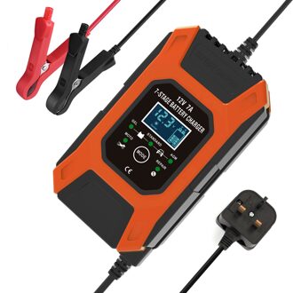 12V 7A 7 Stadia Auto Battery Charger Beheerder Voor Auto Motorfiets Opladen Adapter Accessoires Vervangende Onderdelen UK