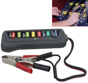 12V Auto Batterij Tester Digitale Dynamo Tester 6 Led Verlichting Display Diagnostic Tool Automotive Batterij Test Apparaat Meten