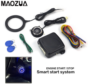 12V Auto Car Alarm One Start Stop Button Engine Push Button RFID Lock Ignition Switch Keyless Entry Starter Antitheft System