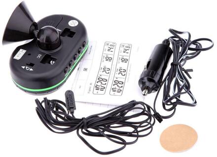 12V Auto Digitale Thermometer Voltmeter Klok Wekker Monitor Multi-Functie Automatische Instrument Klok oranje en groen