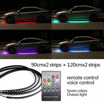 12V Auto Flexibele Strip Verlichting Auto Led Rgb Onder Chassis Decoratieve Lamp Auto Underbody System Sfeer Licht Auto Accessoires 90X120cm afgelegen