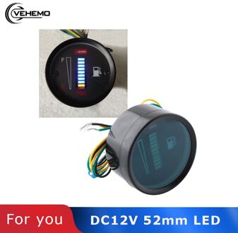 12V Auto Fuel Gauge 10 LED Brandstof Niveau Meter Gauge Brandstofniveausensor Motorfiets Auto Aluminium 1 Stuk auto Styling