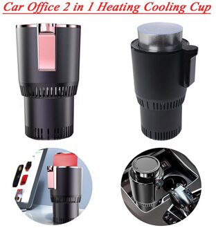 12V Auto Kantoor 2 In 1 Verwarming Koeling Cup Warmer Koeler Cup Slimme Digitale Display Mok Bekerhouders zwart