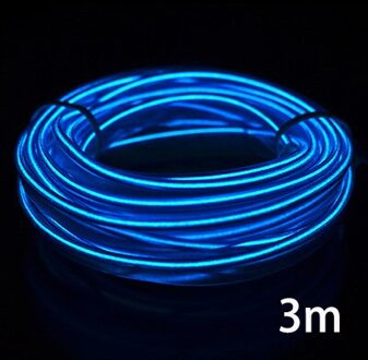 12V Auto LED EL Draad Strips Waterdichte Flexibele Neon EL Wire Indoor Interieur flexibele LED Party Decoratie Strip Auto verlichting Strip blauw-3m