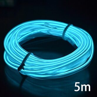 12V Auto LED EL Draad Strips Waterdichte Flexibele Neon EL Wire Indoor Interieur flexibele LED Party Decoratie Strip Auto verlichting Strip kristal blauw-5m