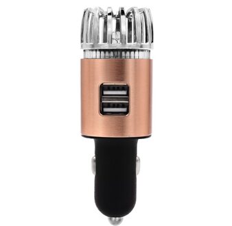 12V Auto Luchtreiniger Ionisator Deodorizer Outdoor Persoonlijke Auto Met Dual Usb Charger Ionische Luchtreiniger Onderdelen Decoratie goud