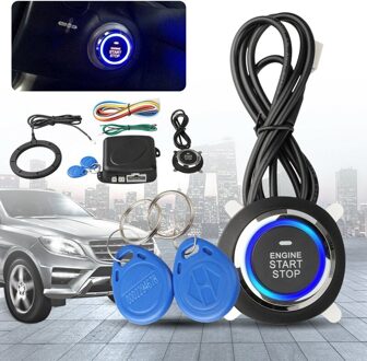 12V Auto Motor Push Start Stop Knop Ontsteking Rfid Keyless Remote Starter Alarm