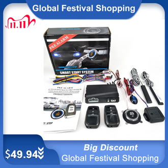 12V Car Alarm Remote Control Car Keyless Entry Engine Start Alarm System Push Button Remote Starter Stop Auto Anti-theft System