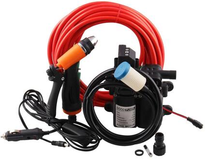 12V Draagbare Hogedruk Washdown Dek Pomp 100W Zelfaanzuigende Quick Car Cleaning Wassen Pomp Elektrische Wasmachine kit