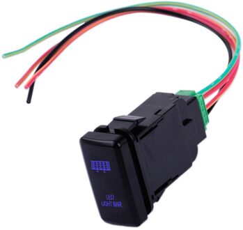 12V Led Mistlampen Drukknop Aan/Uit Schakelaar Met Harnas Draad Fit Voor Toyota Prado Landcruiser Fj cruiser Tacoma Hilux Csv Blauw