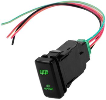 12V Led Mistlampen Drukknop Aan/Uit Schakelaar Met Harnas Draad Fit Voor Toyota Prado Landcruiser Fj cruiser Tacoma Hilux Csv groen