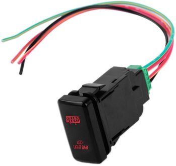 12V Led Mistlampen Drukknop Aan/Uit Schakelaar Met Harnas Draad Fit Voor Toyota Prado Landcruiser Fj cruiser Tacoma Hilux Csv Rood