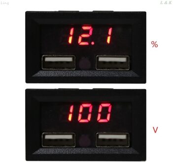 12V Lood-zuur Batterij Capaciteit Indicator Voltage Auto Power Display Met Dual Usb Charger 5V 2A