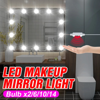 12V Makeup Mirror Dresser Bulb USB LED Makeup Lamp 2 6 10 14 Bulbs Dimming LED Hand Sweep Smart Cosmetic Light Beauty Bathroom