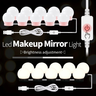 12V Makeup Table Mirror Light Led Hollywood Vanity Lamp Led Dressing Table 10 Bulbs Kit USB 5V Dimmable Make Up Cosmetic Bulb