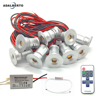 12V Mini Downlight With Remote Controller Dimmable 1W Recessed LED Spotlight Indoor Ceiling Light Showcase Cabinet Stair Spot