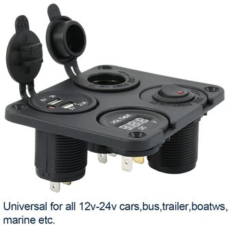 12V Multifunctionele 4 In 1 Sigarettenaansteker Dual Usb Port Charger Voltmeter Panel