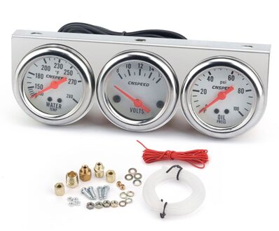 12V Olie Volt Water Gauge Elektrische Water Temp Oliedruk Volt Voltage Meter Auto Gauge 3 In 1 Auto motorfiets Triple Gauge Kit