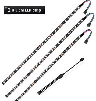 12V RGB Gaming LED Strip PC Case Verlichting 12V 4pin 5050 RGB Header (+ 12 V, g, R, B) Mainboard Controle Mid Tower DIY Aura Sync M/B 3x50cm strip reeks / non waterproof