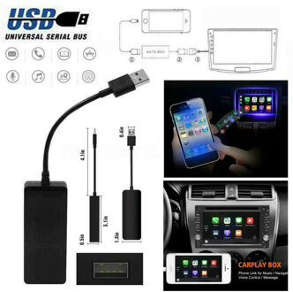 12V Smart Link Usb Dongle Voor Apple Ios Carplay Android Autonavigatie Speler Auto Screen Touchscreen Head Unit zwart