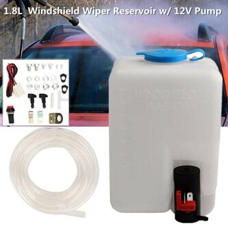 12V Universele Auto Voorruit 1.8L Wasmachine Reservoir Pomp Fles Kit Met Jet Knop Schakelaar