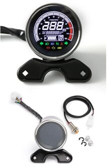 12V Universele Motorfiets Toerenteller Meter Led Backlight Lcd Digitale Snelheidsmeter Temperatuur Brandstof Meter Motorcycle Niveau Gauge