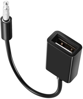 12V Usb 2.0 Female Naar MP3 Dc 3.5Mm Male Aux Audio Plug Jack Converter Cable Cord High Fidelity anti-Jamming Auto Accessoires zwart