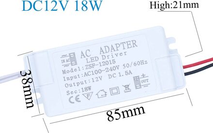 12V Voeding Met Case Led Driver Transformator 6W 12W 18W 24W 36W 48W 60W Led Voeding AC220V Voor Driver Led Strip nieuw 12V 1.5A 18W
