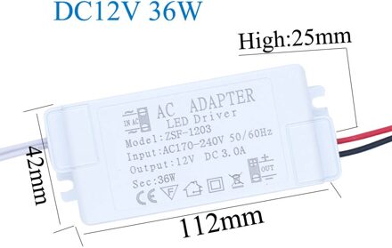 12V Voeding Met Case Led Driver Transformator 6W 12W 18W 24W 36W 48W 60W Led Voeding AC220V Voor Driver Led Strip nieuw 12V 3A 36W