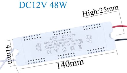 12V Voeding Met Case Led Driver Transformator 6W 12W 18W 24W 36W 48W 60W Led Voeding AC220V Voor Driver Led Strip nieuw 12V 4A 48W
