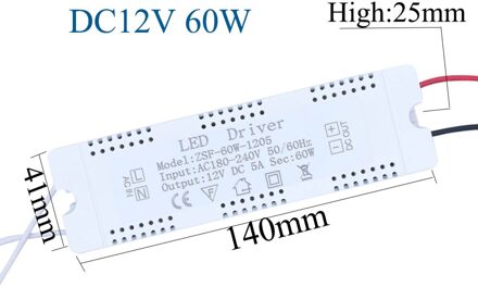 12V Voeding Met Case Led Driver Transformator 6W 12W 18W 24W 36W 48W 60W Led Voeding AC220V Voor Driver Led Strip nieuw 12V 5A 60W