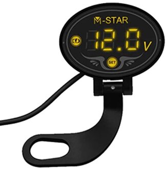 12V24V Motorfiets Auto Batterij Voltmeter Led Display Met Lage Spanning Waarschuwing Det G8TE Goud