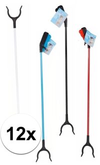 12x afvalgrijpers in verschillende kleuren 83 cm - Action products