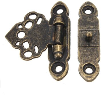 12x Antiek Messing Decor Sieraden Trinket Houten Doos Hasp Sluitingen Klink Haak + Schroeven