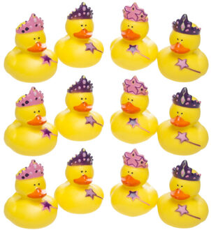 12x Badeendjes prinsessen badspeelgoed 5 cm - Speelgoed - Badspeeltjes - Badeendjes