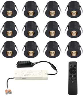 12x Betty - Mini LED spotjes 12V IP44 Dimbaar via Zwart