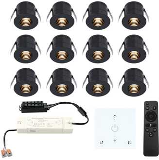 12x Betty - Mini LED spotjes 12V IP44 Dimbaar via Zwart