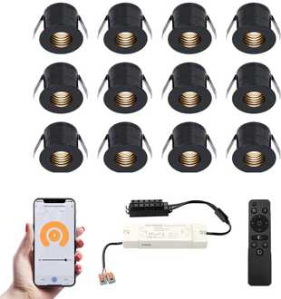 12x Betty - Mini LED spotjes 12V IP44 Zwart
