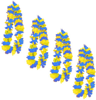 12x Blauw/gele hawaii slingers