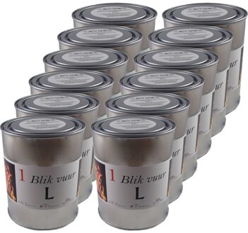 12x blik vuur tuinfakkel - 11 x 13 cm - 5-8 branduren - verlichting in blik - tuinkaars