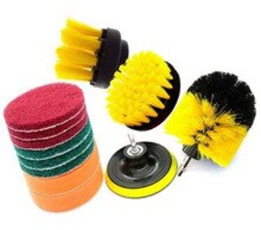 12x Boor Borstel Set Power Scrubber Cleaning Kit All-Purpose Reiniging