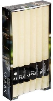 12x Bruiloft ivoorwitte dinerkaarsen 25 cm 10 branduren