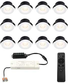 12x Cadiz - Mini LED spotjes 12V IP44 Dimbaar via Wit